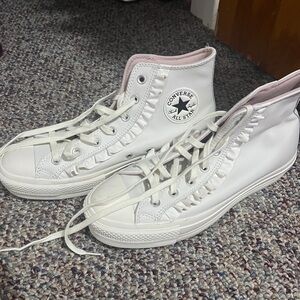 Converse Women's White Ruffle High-Tops